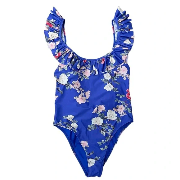 Lovers + Friends Flutter By One Piece Swimsuit in Blue Floral - Picture 2 of 8